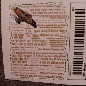 Firefly Serenity Spaceship and Quotes Sticker